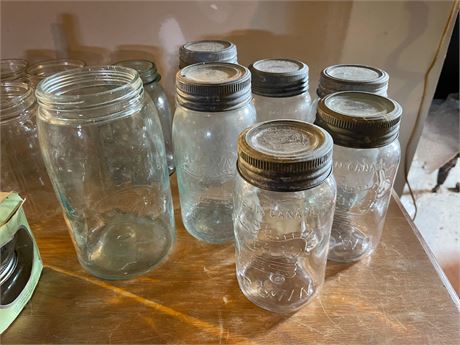 Lot of Vintage & Modern Canning Jars