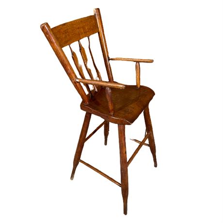 Vintage Oak Childs High Chair
