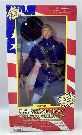 NOS US Serviceman Civil War 12” Posable Union Captain Soldier Action Figure