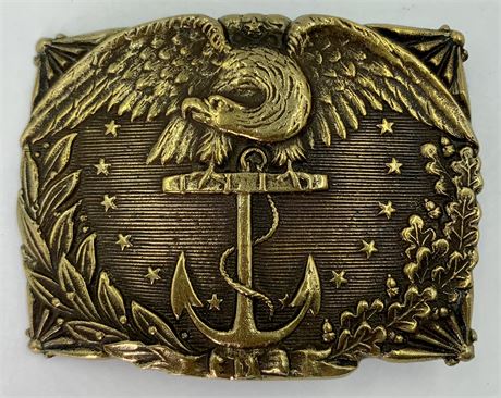 Vintage US Eagle & Anchor Repro Civil War Belt Buckle, Slide Strap Plate