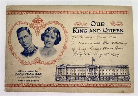 1937 Wills Cigarettes King George VI & Queen Elizabeth Trade Card Book, 50 pc
