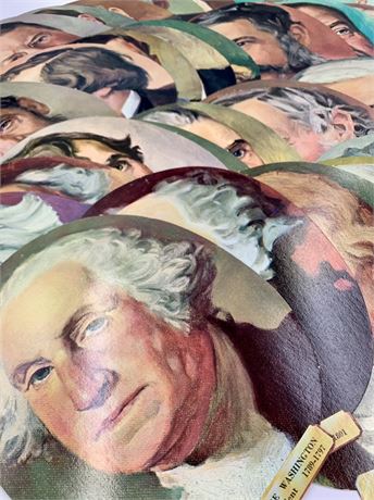 36 pc 1960s US Presidential History 8” Oval Paper Wall Portraits