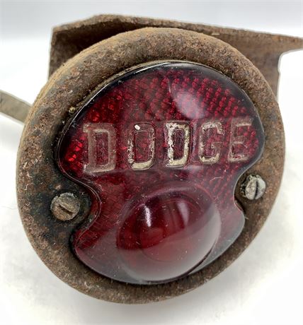 Vintage 1930s Rat Rod DODGE Script Red Glass Hotrod Taillight Assembly