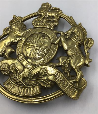 Mid Century 1953 United Kingdom Unicorn & Lion Seal Brass Trivet