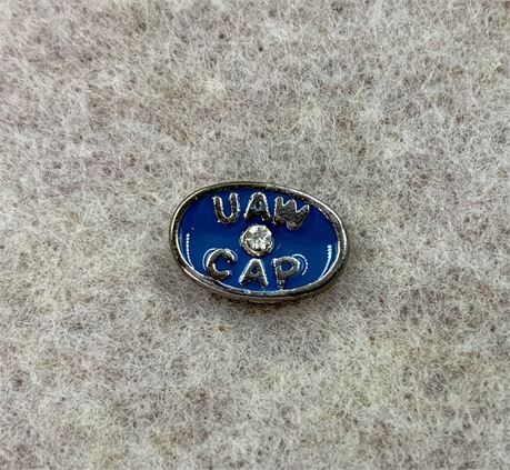 5 NOS Mid Century United Auto Workers Enamel Rhinestone Lapel, Tie or Hat Pin