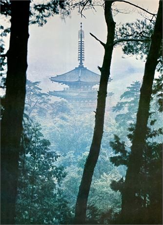 Vintage 1970 JAL Fly Japan Air Lines Daigo-Ji Temple Kyoto Tourism Travel Poster