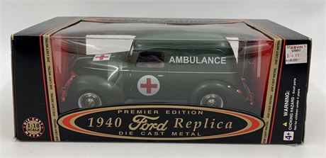 NOS 1940 Ford Ambulance Die-Cast 1/18 scale Model