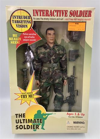 NOS Battery Op Interactive Soldier 11 1/2”  Posable Soldier Action Figure