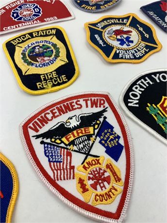 10 pc NOS Vintage Fire Fighter, Fireman, Fire Department Garment Patches