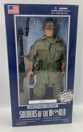 NOS Soldiers of the World 12” Posable Korean War USA Gunner Action Figure
