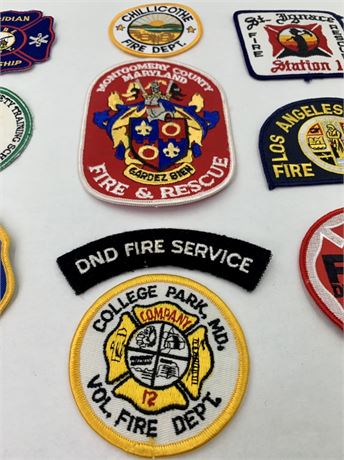 10 pc NOS Vintage Fire Fighter, Fireman, Fire Department Garment Patches