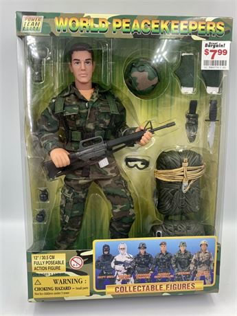 NOS World Peacekeepers 12” Posable Soldier Action Figure