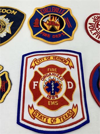 10 pc NOS Vintage Fire Fighter, Fireman, Fire Department Garment Patches