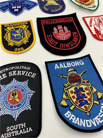 9 pc NOS & Salvaged GERMAN & International Fire Fighter Garment Patches