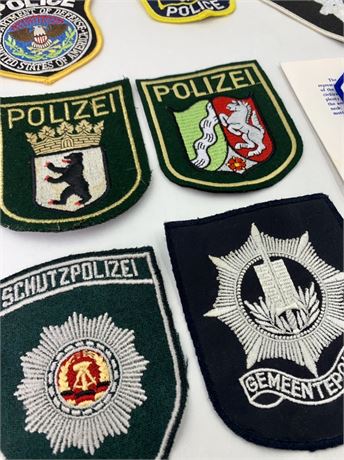 12 NOS & Vintage European & US Police Garment Patches