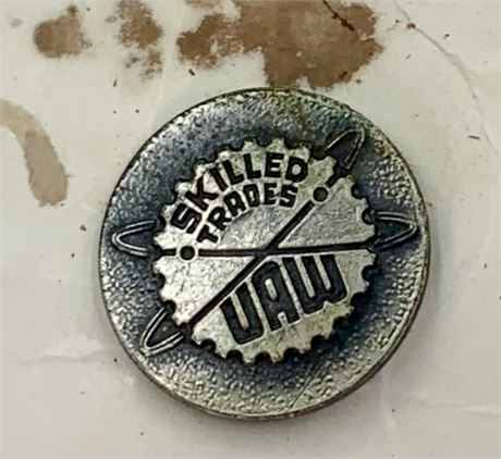 2 NOS Mid Century United Auto Workers Skilled Trades Lapel, Tie or Hat Pin