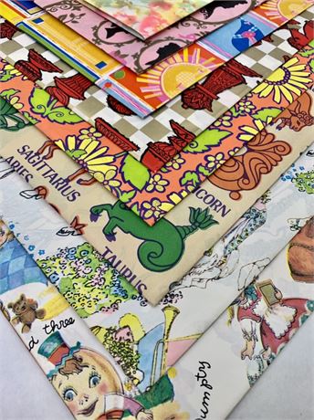 16 sheets 1960s-1970s Folk Art Lady Clair Gift Wrapping, Decoupage, Paper Sheets
