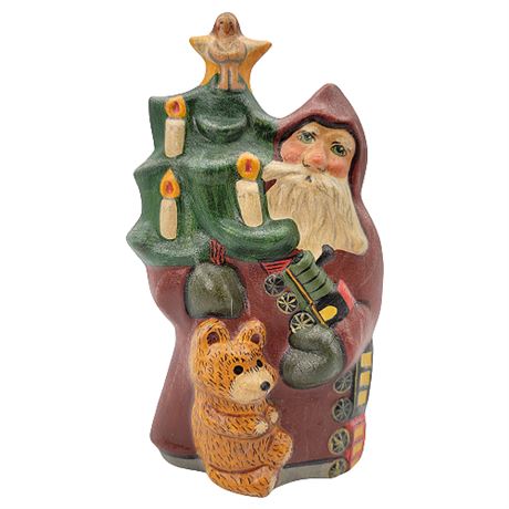 Vaillancourt Folk Art Santa with Angel Treetop #9835