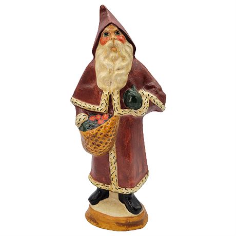 Vaillancourt Folk Art Red Father Christmas with Pointed Hat #105R