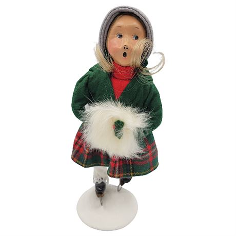 1992 Byers' Choice "The Carolers" Limited Edition Skaters: Girl w/ Muff