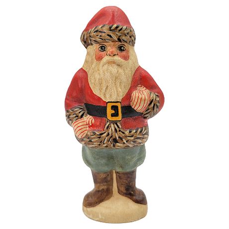 Vaillancourt Folk Art Santa with Striped Mittens #536
