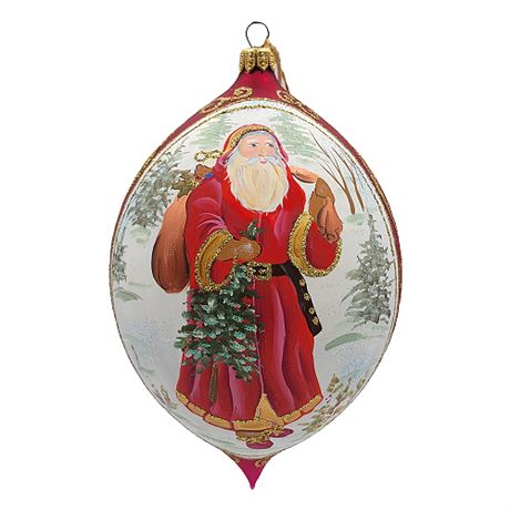 Cluj Collection Romania Huge 8" Hand Painted Santa Ornament