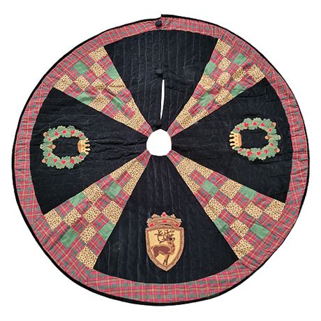 Handmade Leopard Print, Plaid & Velvet Christmas Tree Skirt
