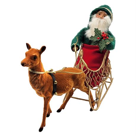 2001 Byers' Choice "The Carolers" Santas of the World: Victorian Santa in Sleigh