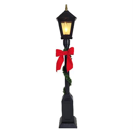 2009 Byers' Choice "The Carolers" Lamp Post w/ Red Bow & Garland (2 of 3)