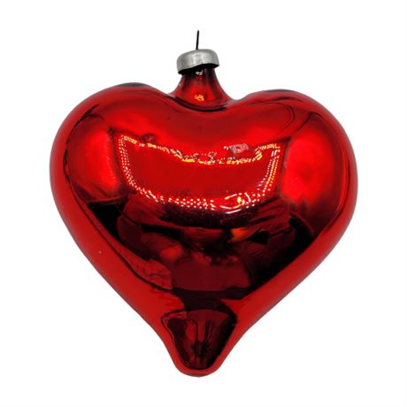 Vintage West Germany Heart Glass Ornament