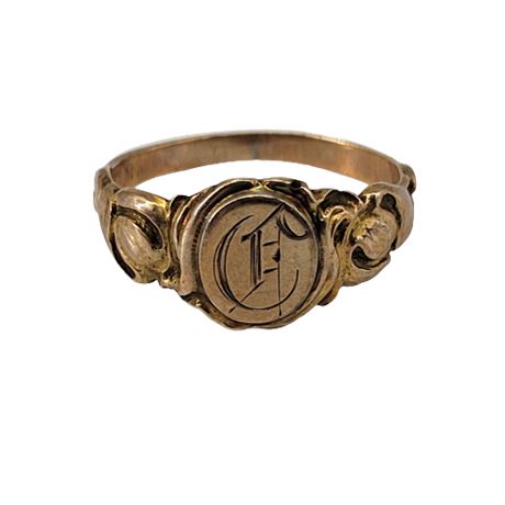 10K Gold Victorian Signet Ring