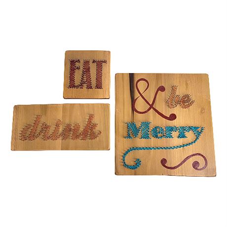 Handmade "Eat Drink & Be Merry" String Art